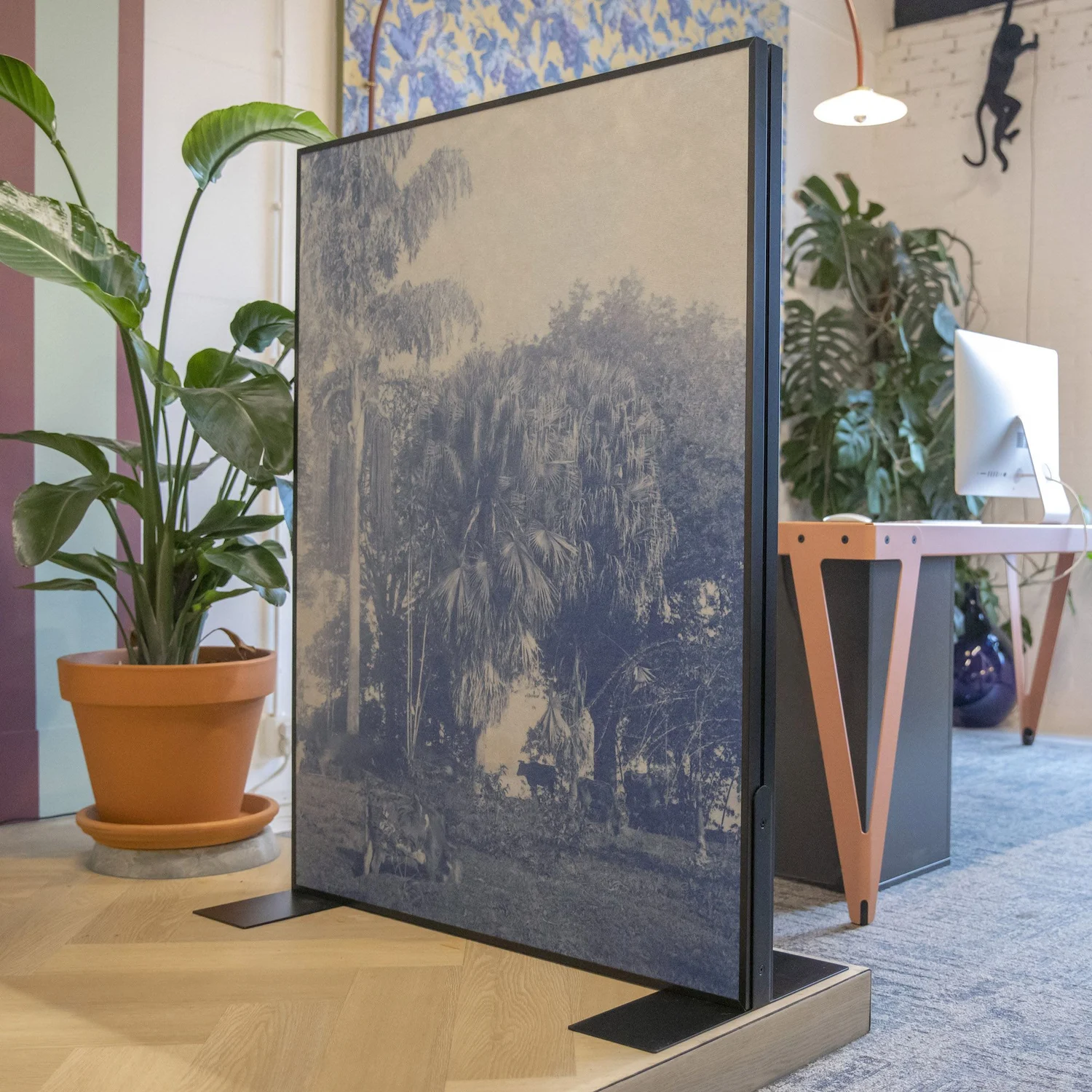 Freestanding printed room divider