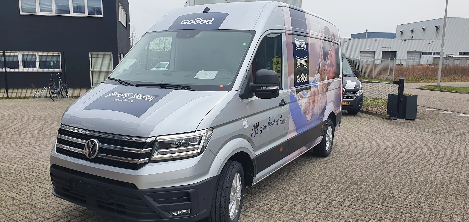Volkswagen Crafter with Happy Dog and Happy Cat full colour advertising.
