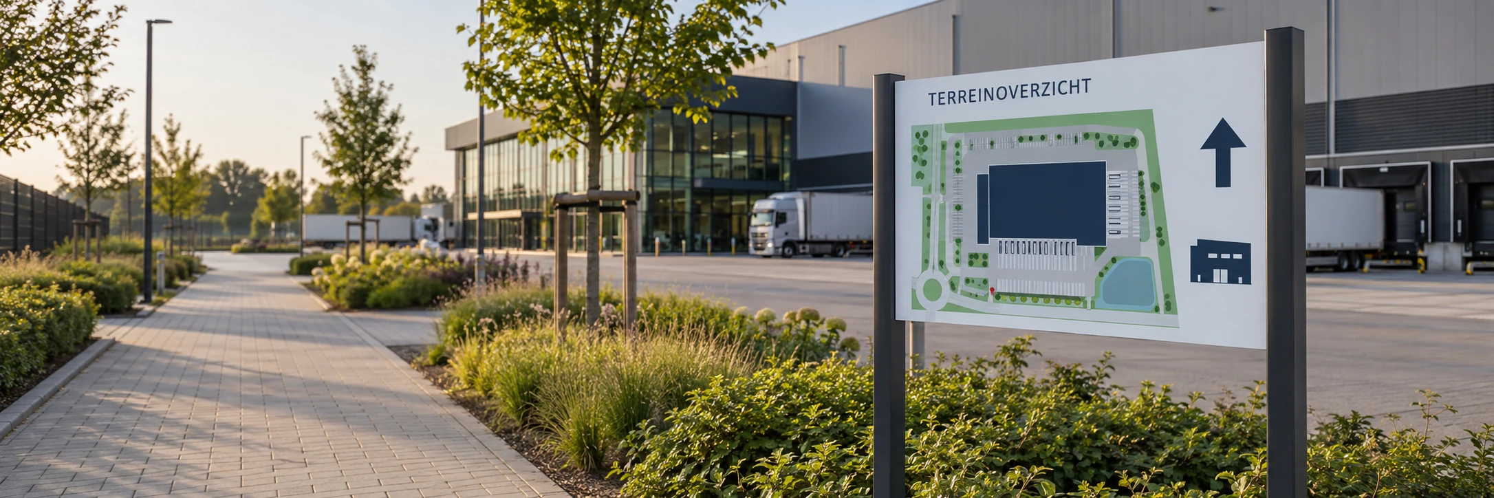 Design example of a directly printed, coated Dibond site sign