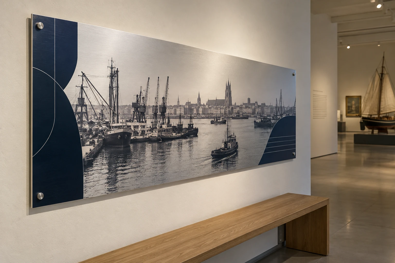 Design example of an aluminium image panel in a museum
