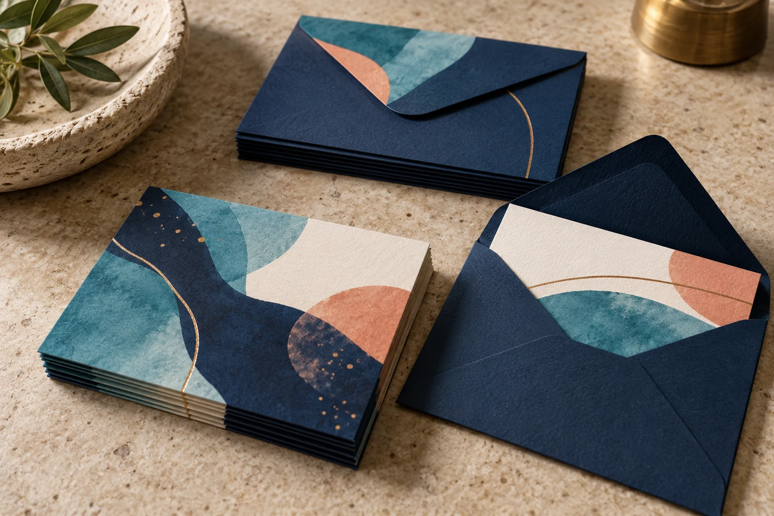 Business invitation cards with matching envelopes