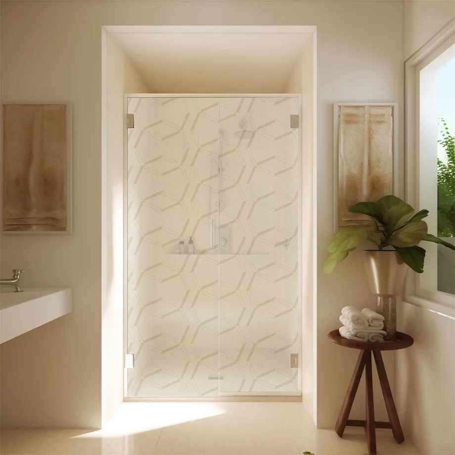 Decorative window textile print in a bright room